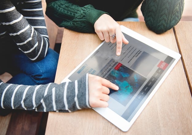 A close-up image of a student using an AI-powered learning platform on a tablet, showcasing the adaptive learning path interface with customized lessons and activities.