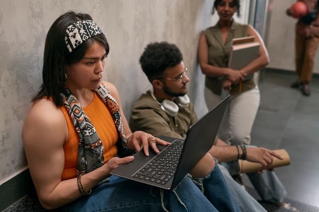 A diverse group of college students sitting in a modern classroom, each with a laptop displaying open educational resources, while the professor guides them. The atmosphere is collaborative and empowering.