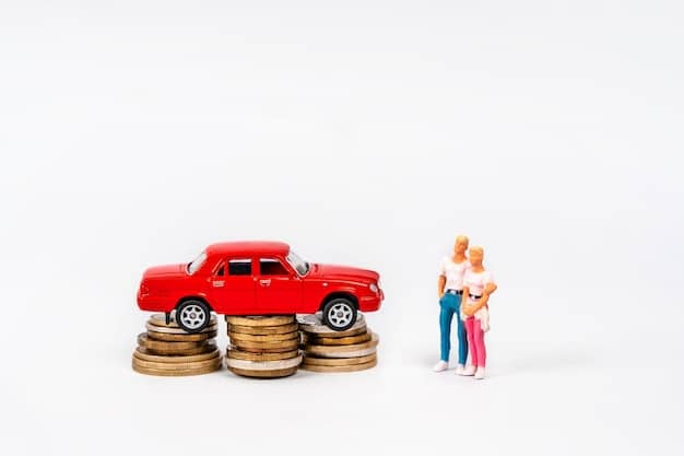 A comparison of a small, older car and a large, new car, symbolizing lifestyle inflation.