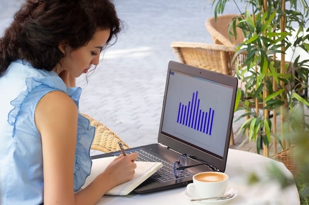 A person using a laptop with charts and graphs displayed, indicating investment analysis and financial planning.