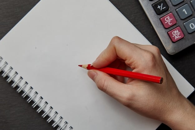 A person crossing out items on a budget list with a red pen, symbolizing the elimination of unnecessary expenses.